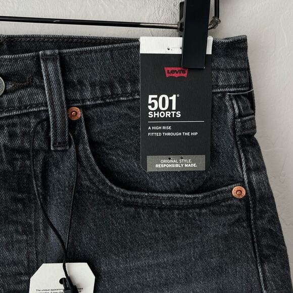 Levi’s 501 high rise jean shorts black 29 NWT - Picture 6 of 11